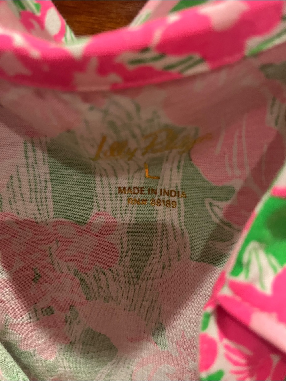 Lilly Pulitzer Pink & Green Floral Shift Dress with Collar.  New with tags. - Picture 3 of 4